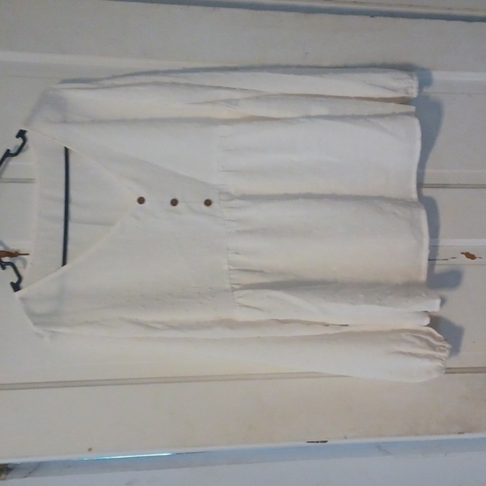 Blouse size large white textured